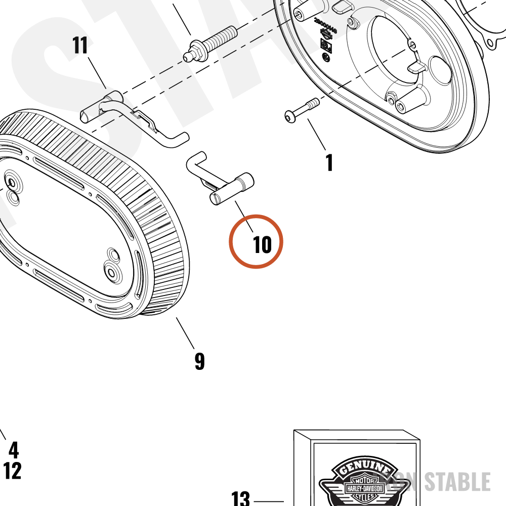 Harley-Davidson Hose, Brthr, Fr Cyl