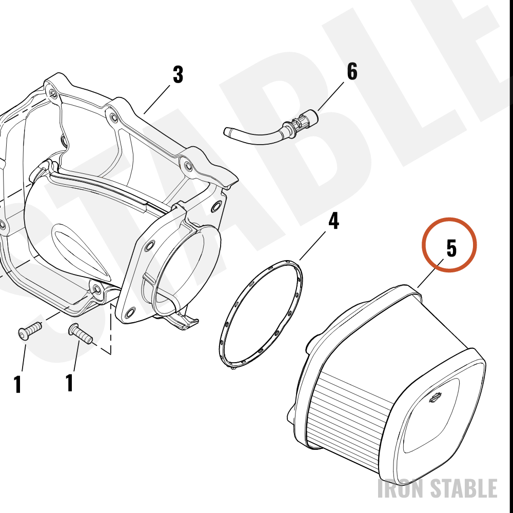 Harley-Davidson Filter, Air, Forward, Exposed