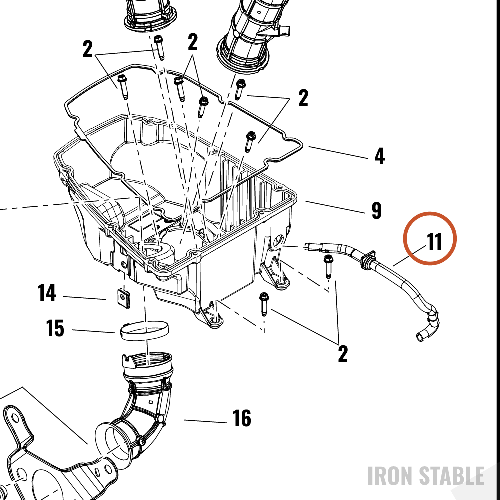 Harley-Davidson Hose, Brthr, Airclnr, Assembly