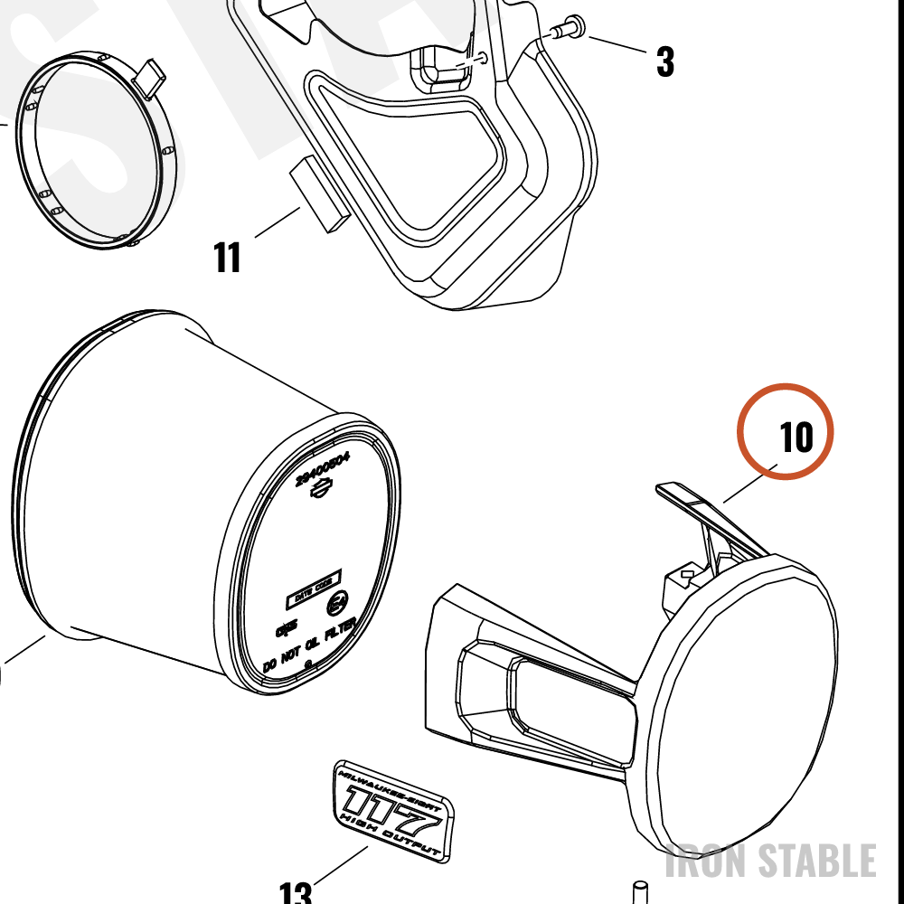 Harley-Davidson Filter, Air, Hold, Mach, Black