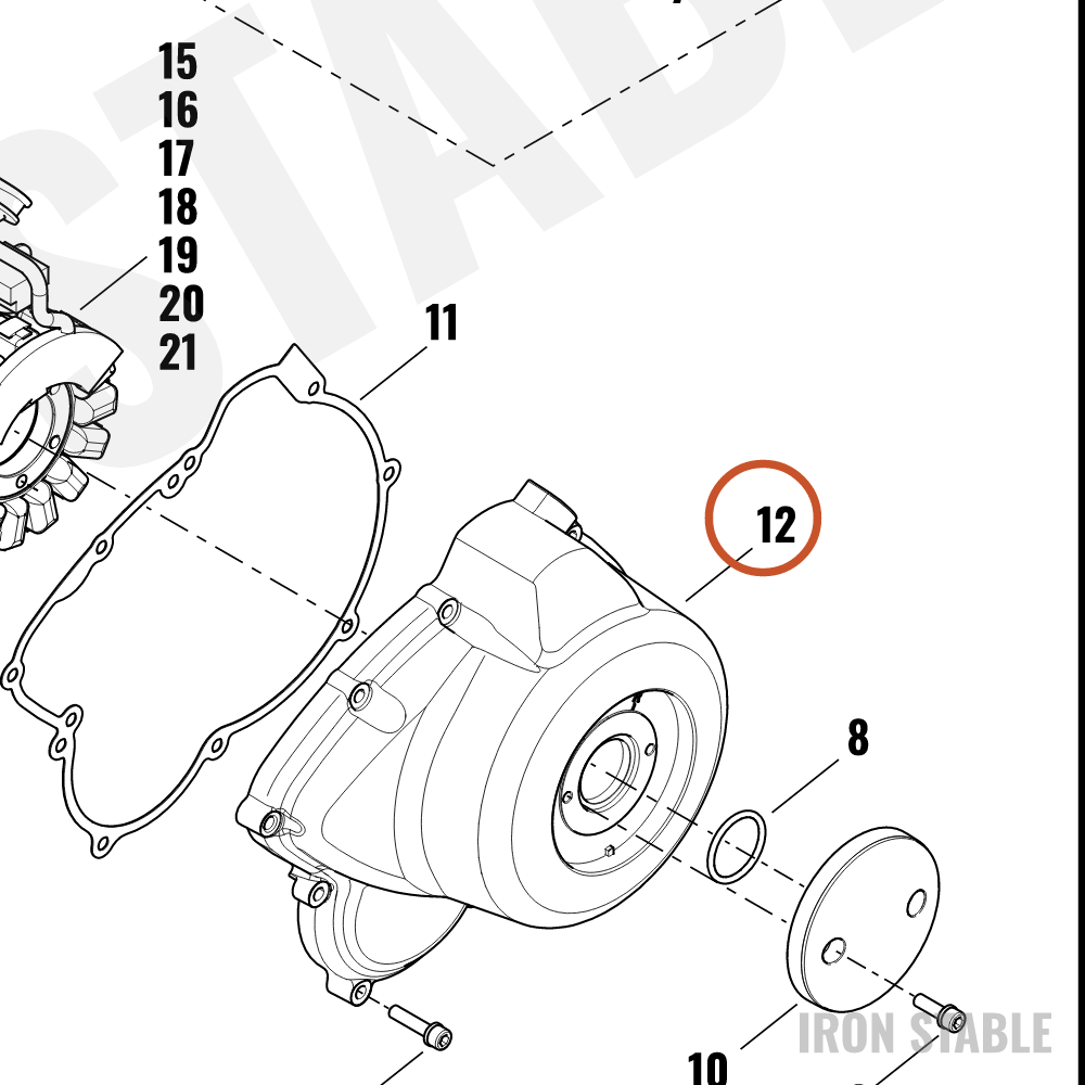Harley-Davidson Mach'g-Cover, Alternator