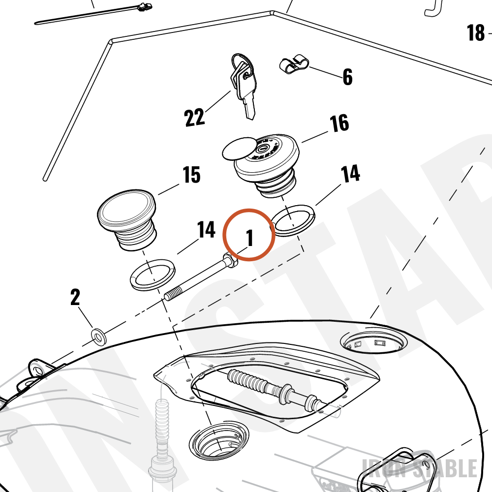 Harley-Davidson Fuel Misc Component, Hex Cap Screw