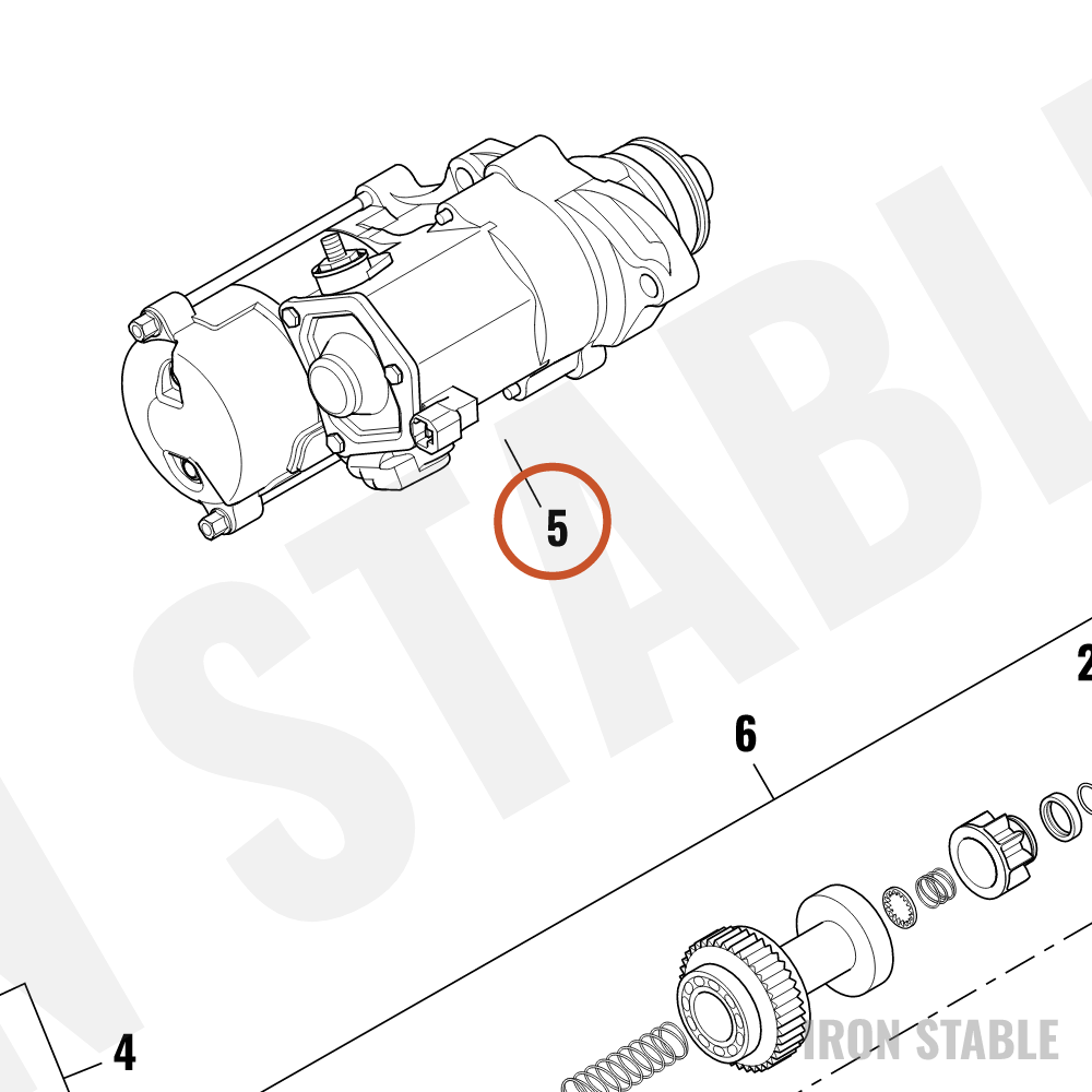 Harley-Davidson Starter Motor, Hi-Output/Black