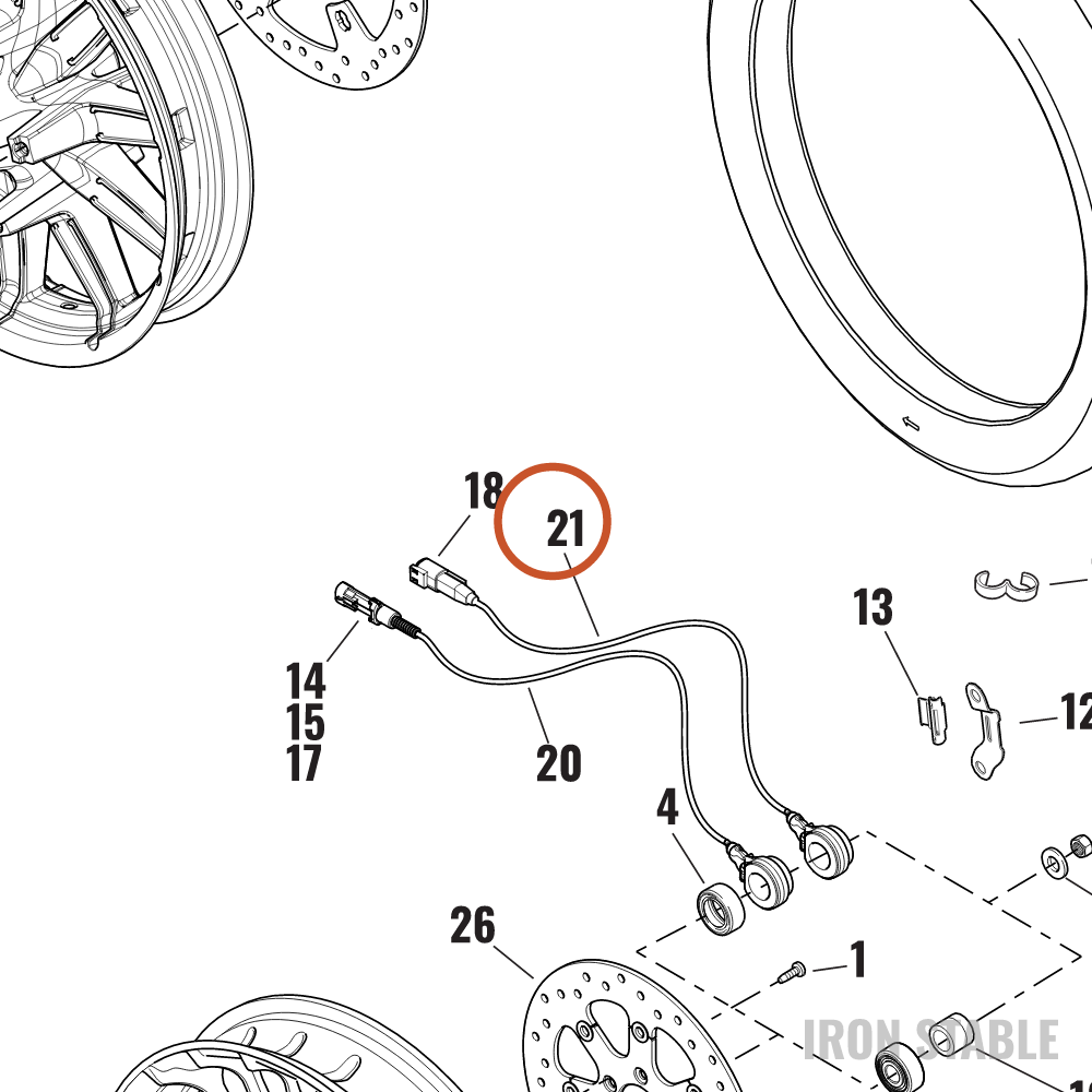 Harley-Davidson Sensor, Whl Speed (Wss)