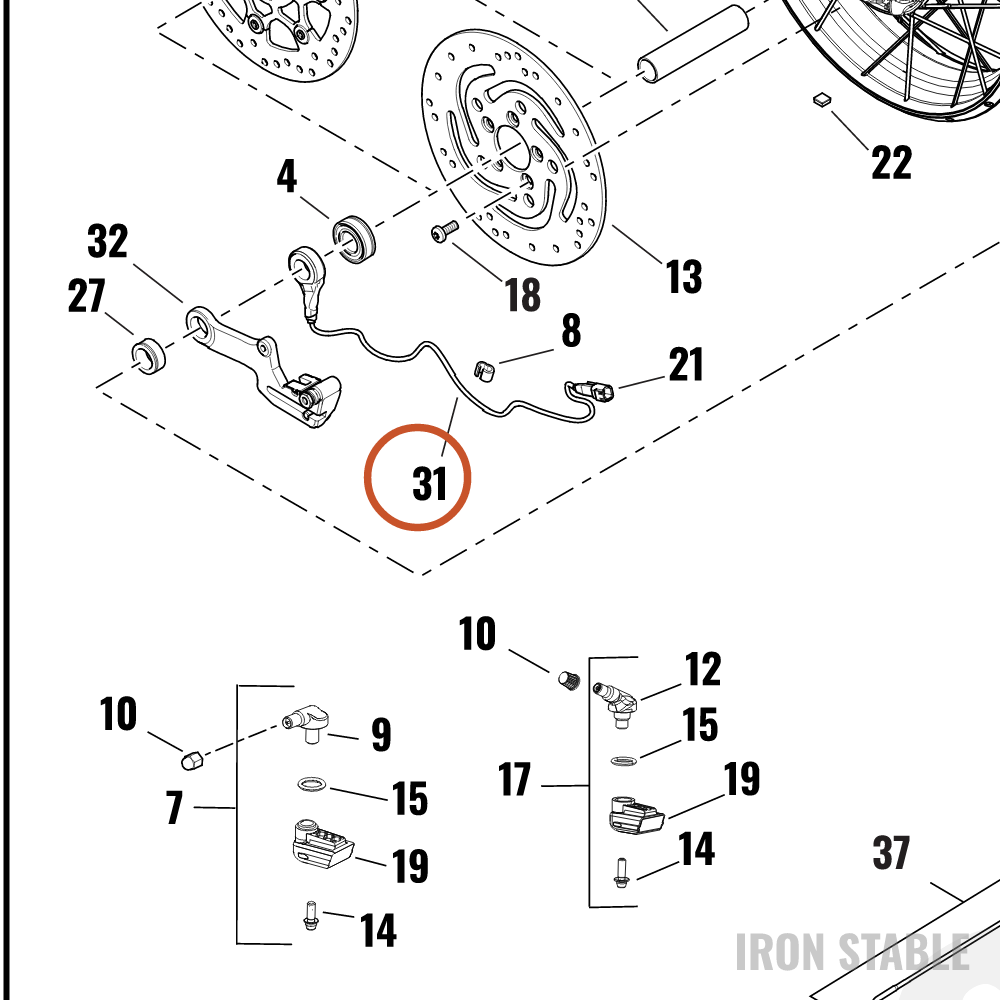 Harley-Davidson Sensor, Wheel Speed