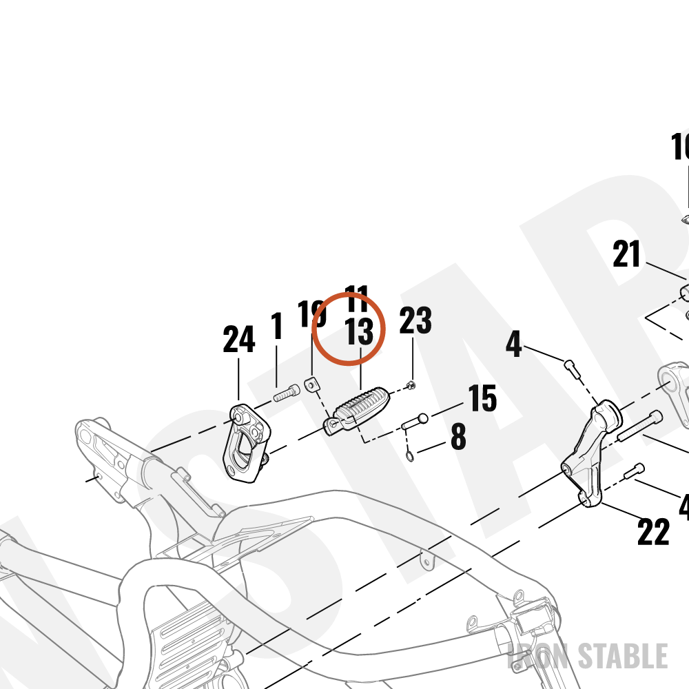 Harley-Davidson Footpeg, Passenger, X