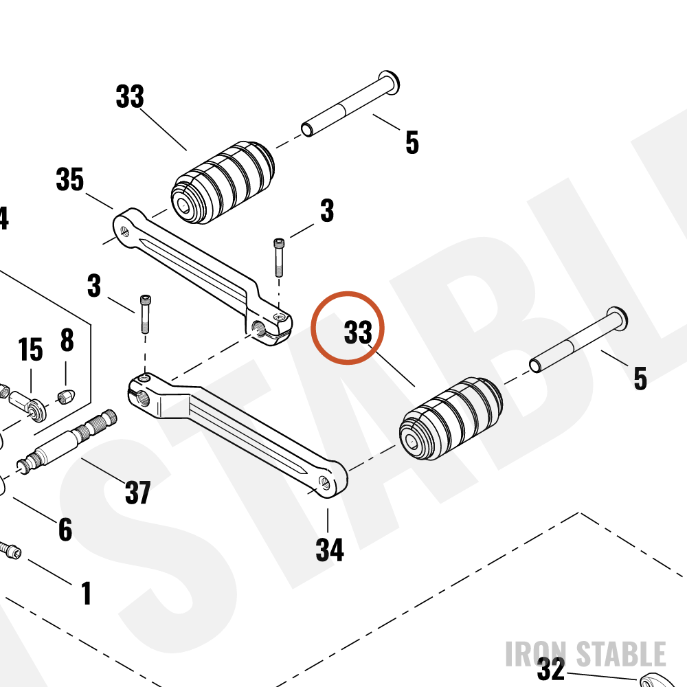 Harley-Davidson Toepeg, Assembly, Blk