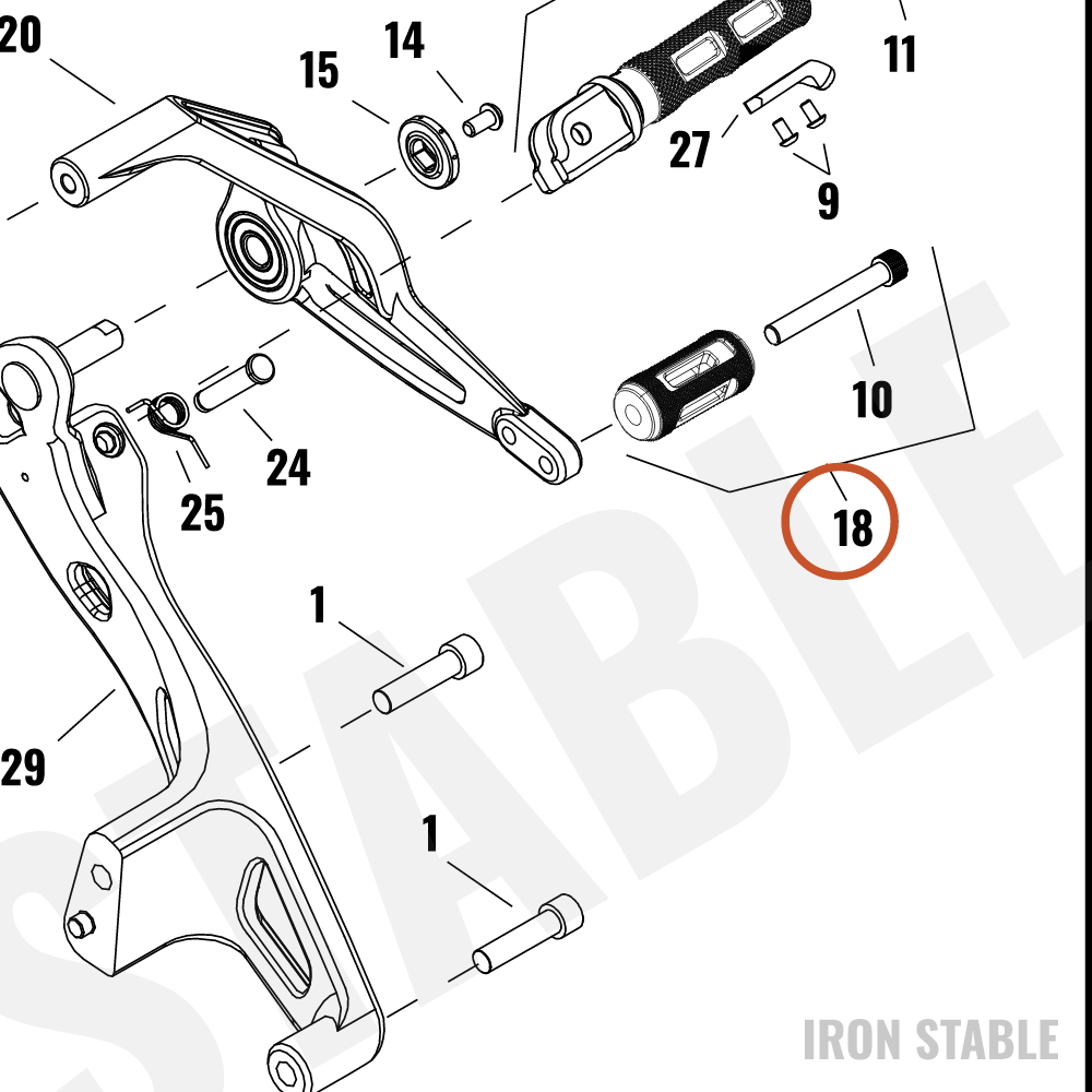 Harley-Davidson Kit, Toepeg, Silver