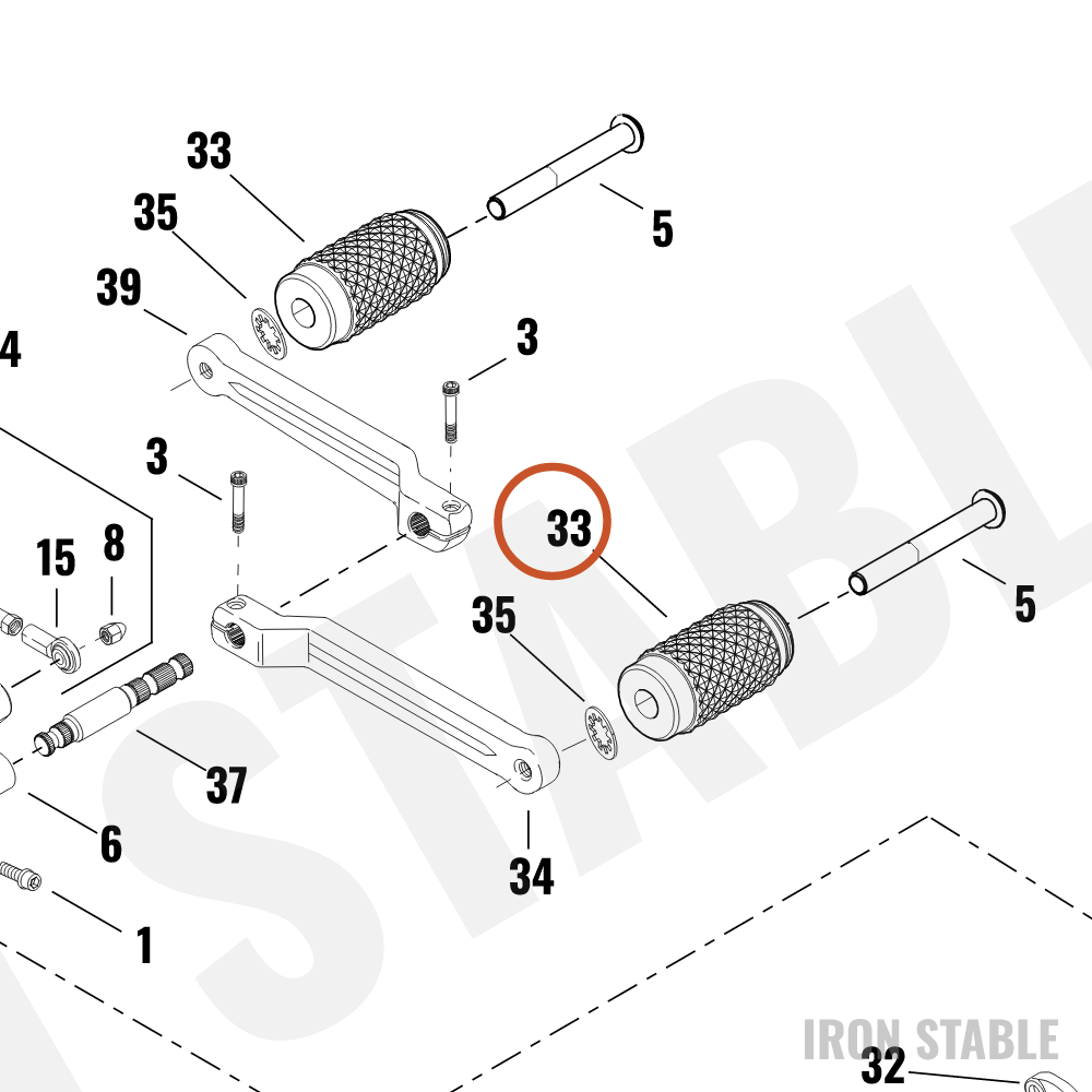 Harley-Davidson Toepeg, Assembly, Adversary, Blk/Orn