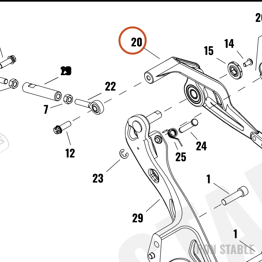Harley-Davidson Sub-Assembly, Shf Lvr, Mid W/Bearing