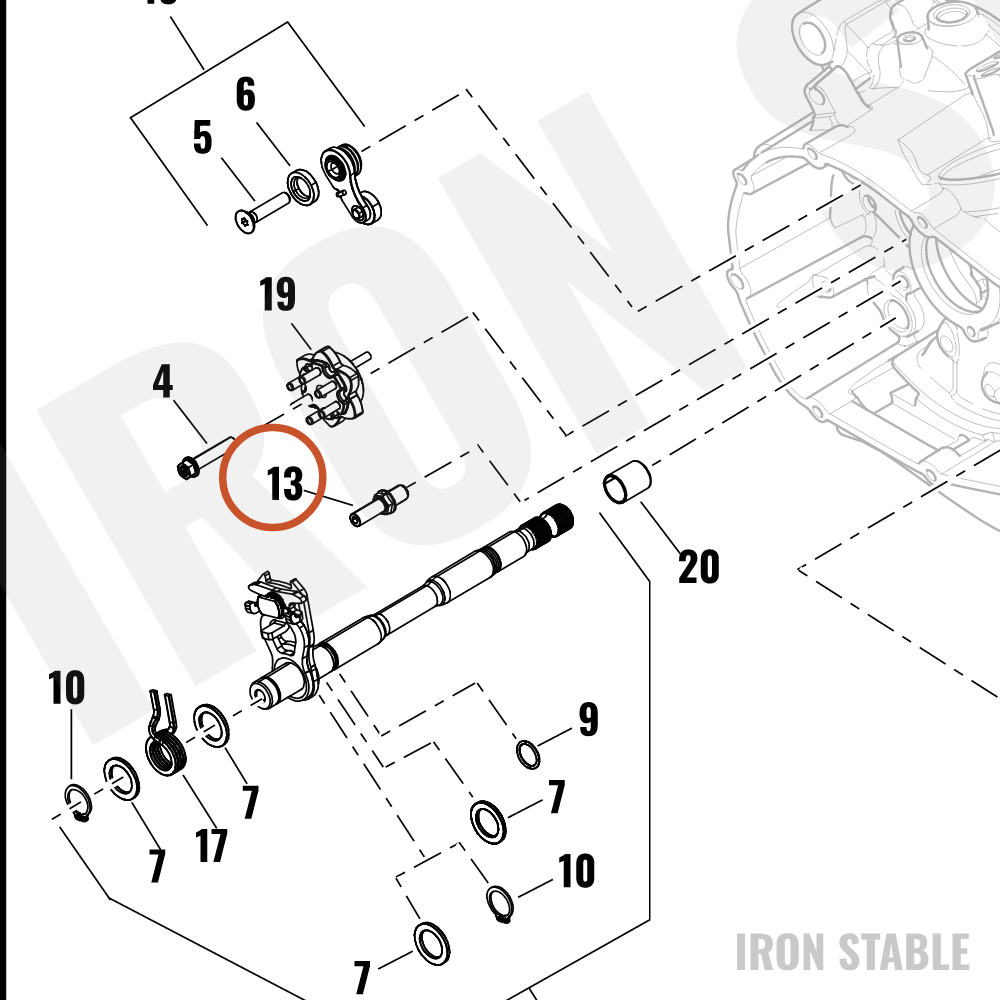 Harley-Davidson Int Shftr Mech Component, Pin, Shift