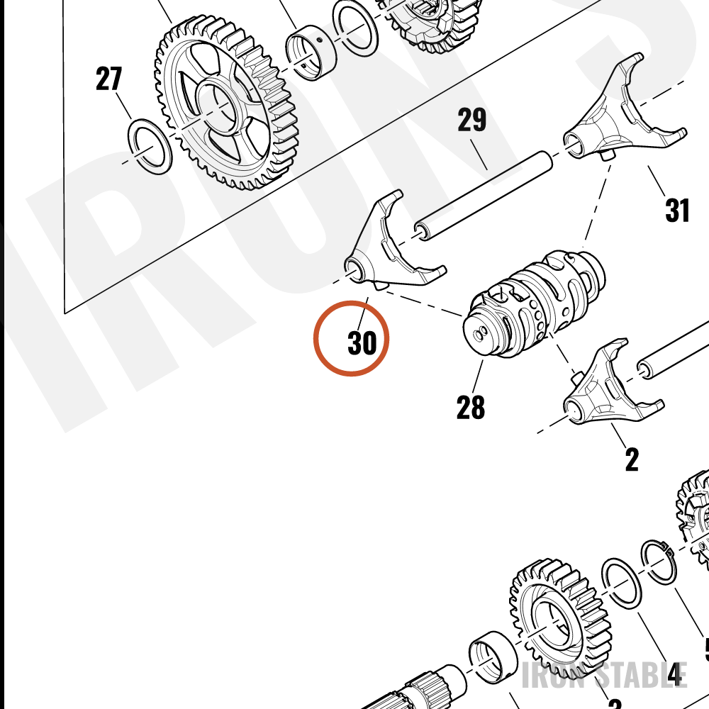 Harley-Davidson Fork, Shftr, 1st/4th