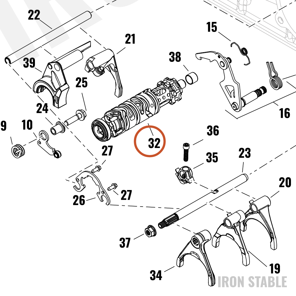 Harley-Davidson Drum, Shftr, Drum Assembly