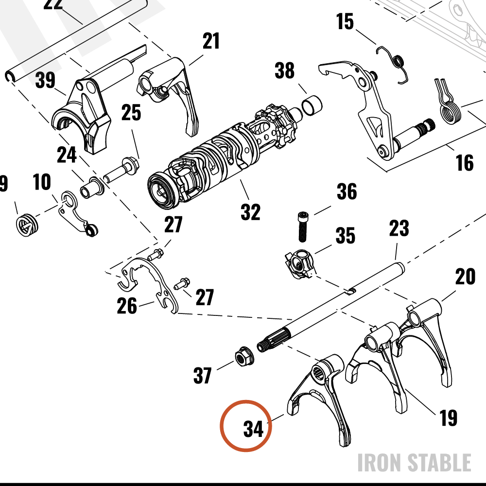 Harley-Davidson Fork, Shftr, Reverse, Gear, Mach
