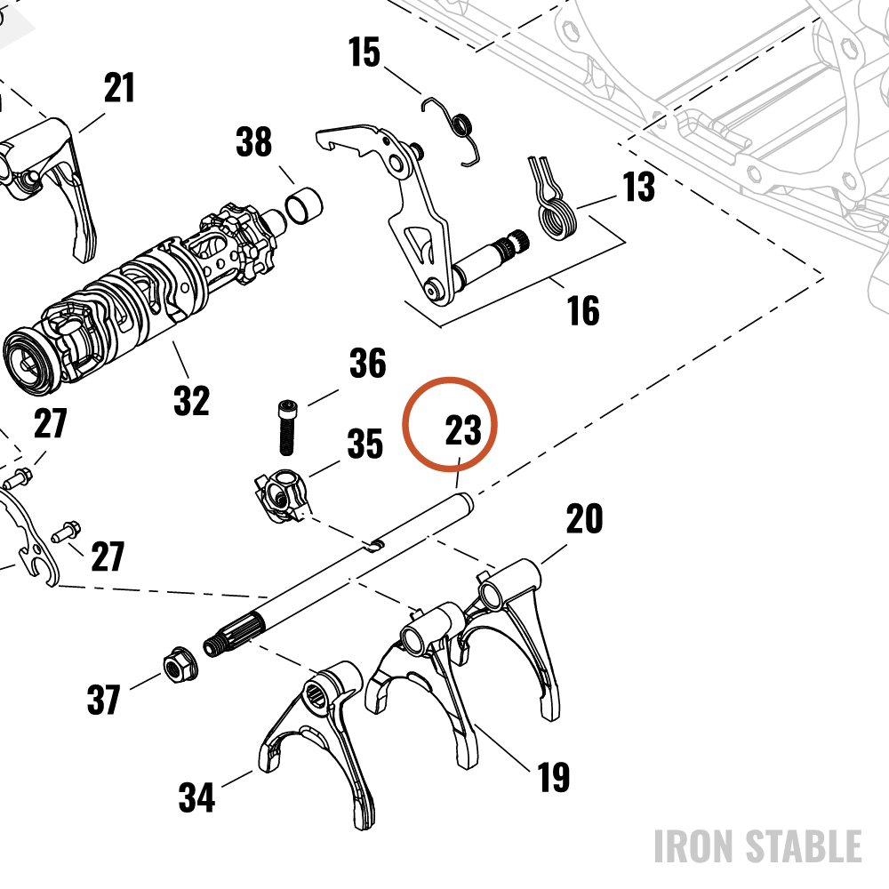 Harley-Davidson Fork, Shftr, Shaft, Reverse
