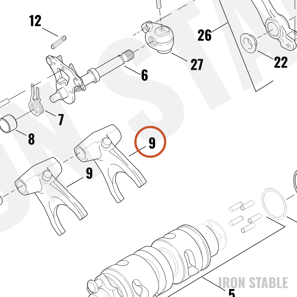 Harley-Davidson Shifter Fork Assembly