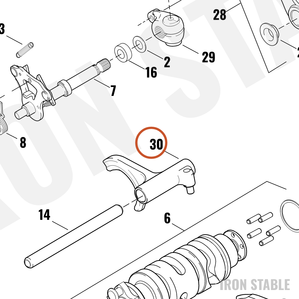 Harley-Davidson Shifter Fork Assembly