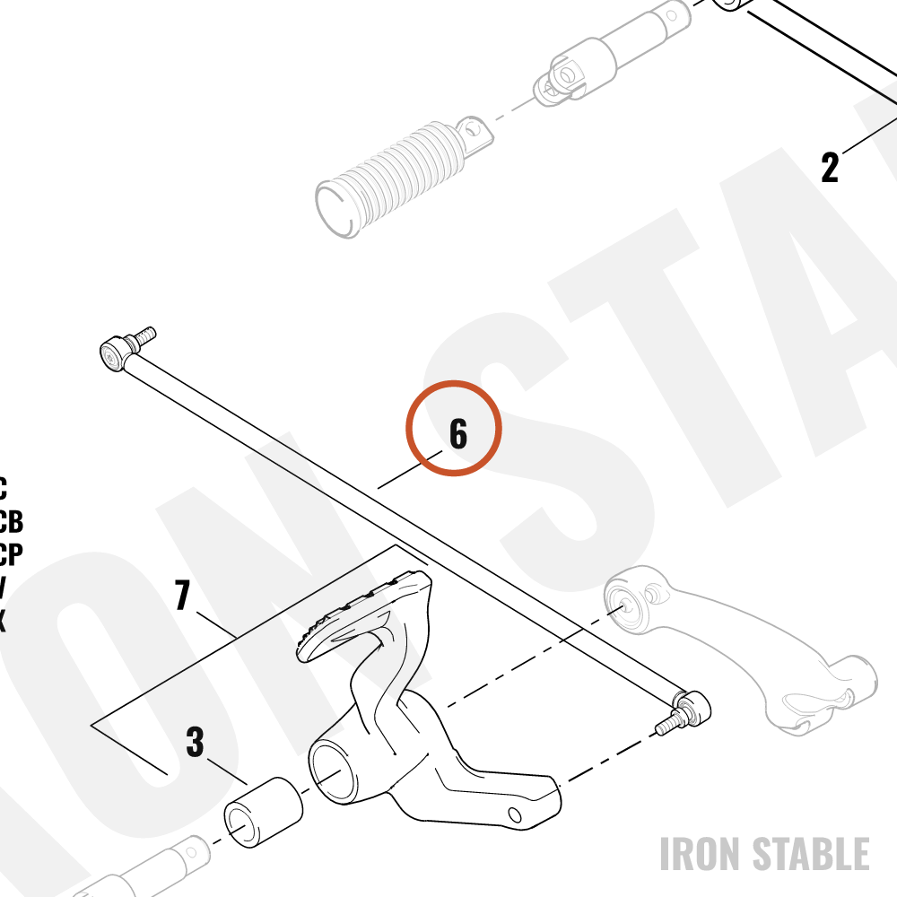 Harley-Davidson Pedal, Brake, Brake Rod Assembly, Cust