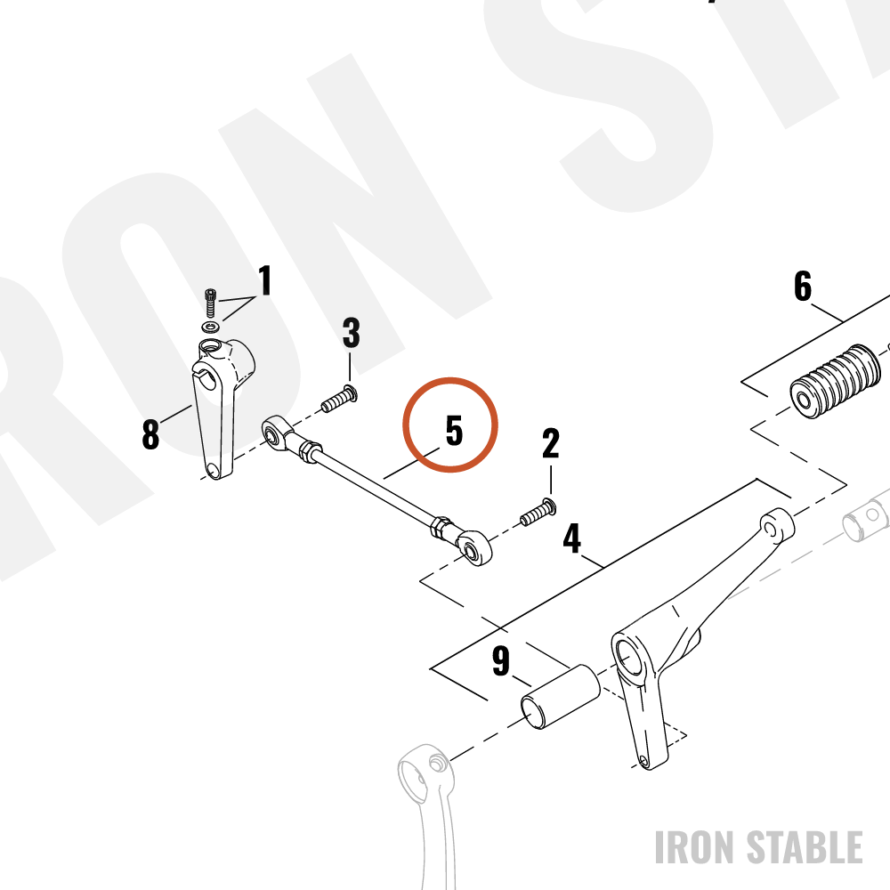 Harley-Davidson Shift Lkge Rod Assembly, Gloss Blk