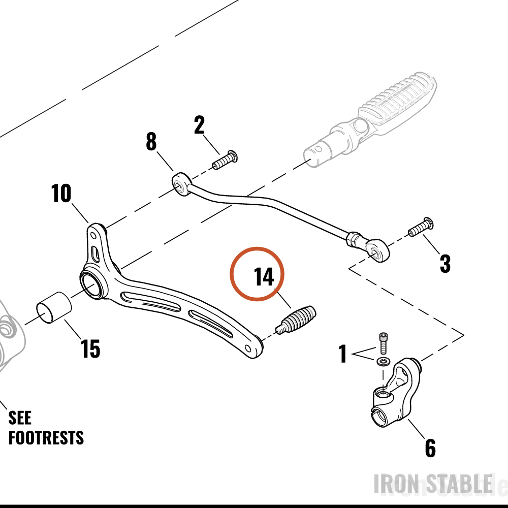 Harley-Davidson Toe Peg Assembly, Shifter Lever