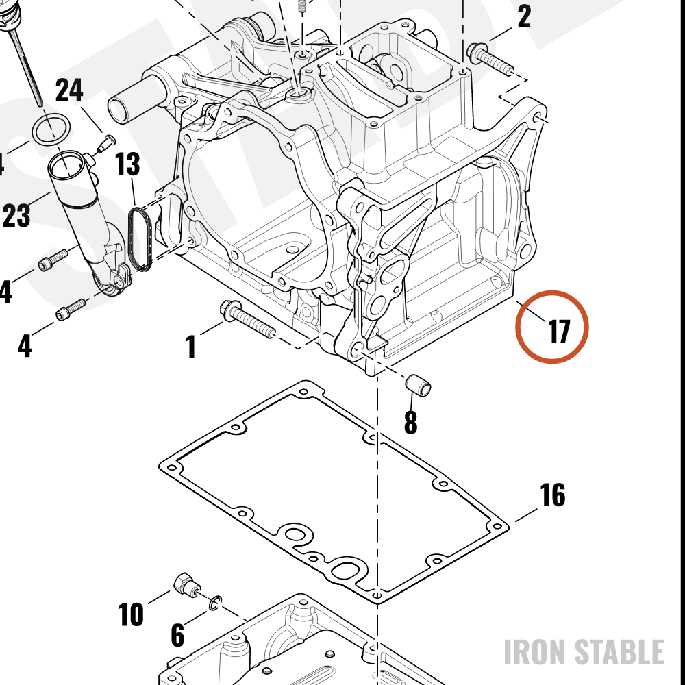 Harley-Davidson Case, Xmsn, Sub-Assembly, Std, Blk, Ckd
