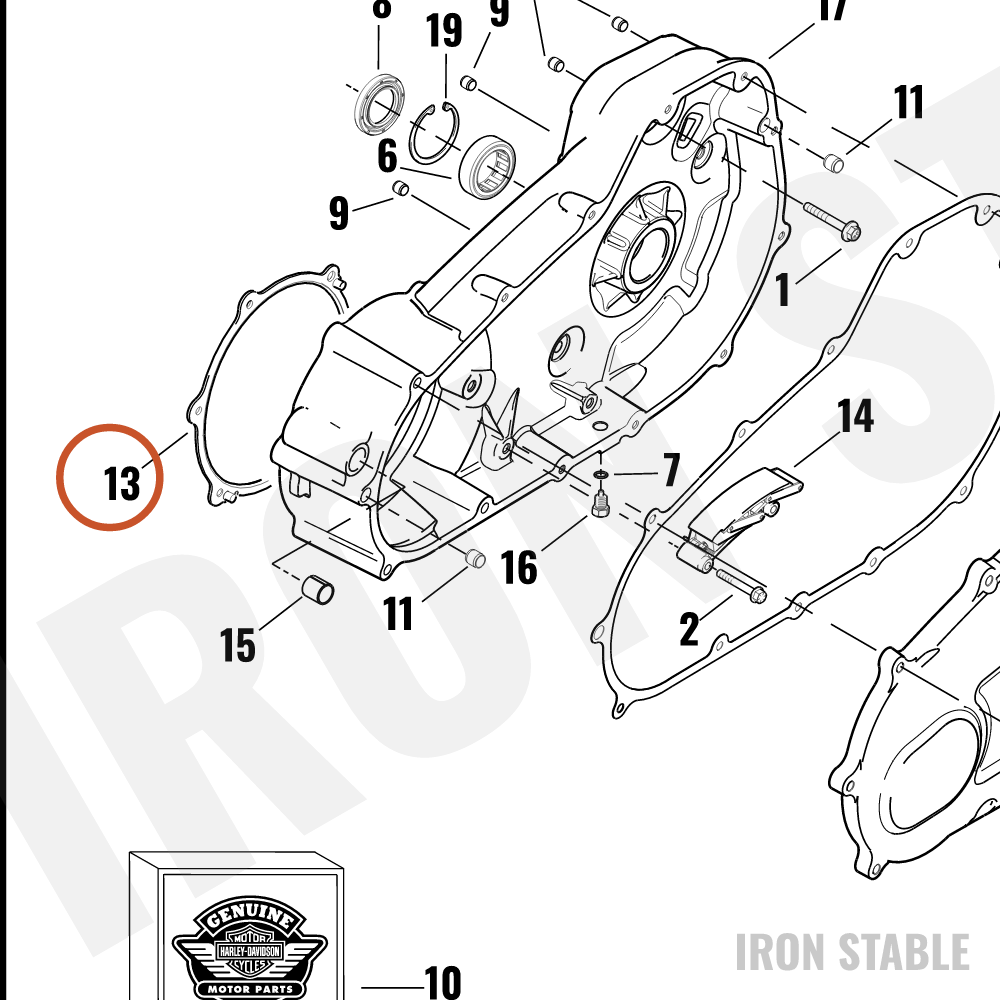 Harley-Davidson Gasket, Prim Hsg-To-C'case/Slvr