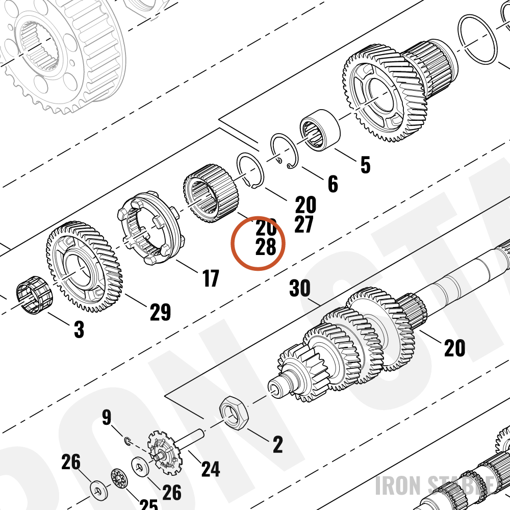 Harley-Davidson Mainshaft, Xmsn, Guidehub