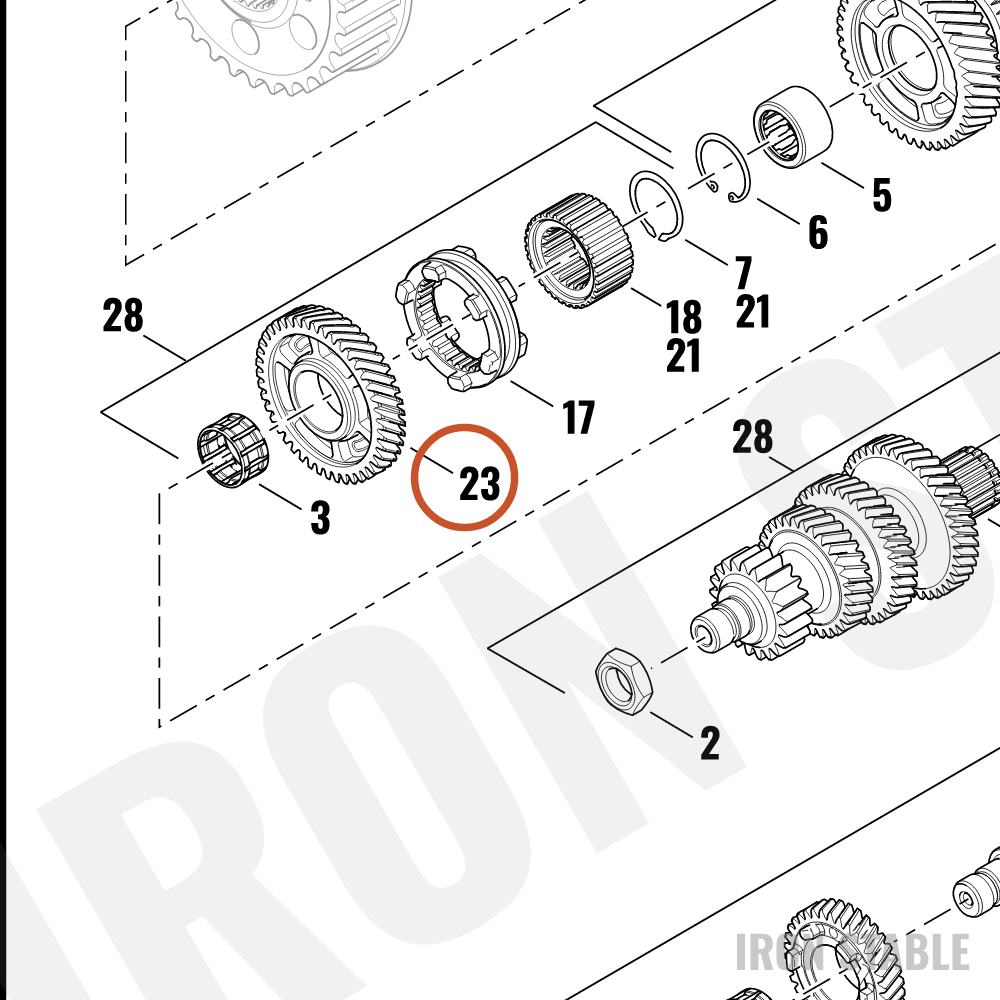 Harley-Davidson Gear, Xmsn, Mainshaft, 5th