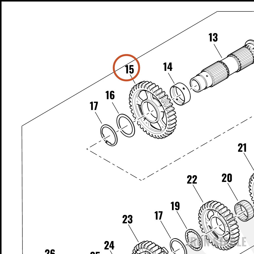 Harley-Davidson Gear, Xmsn, 2nd, Output Shaft