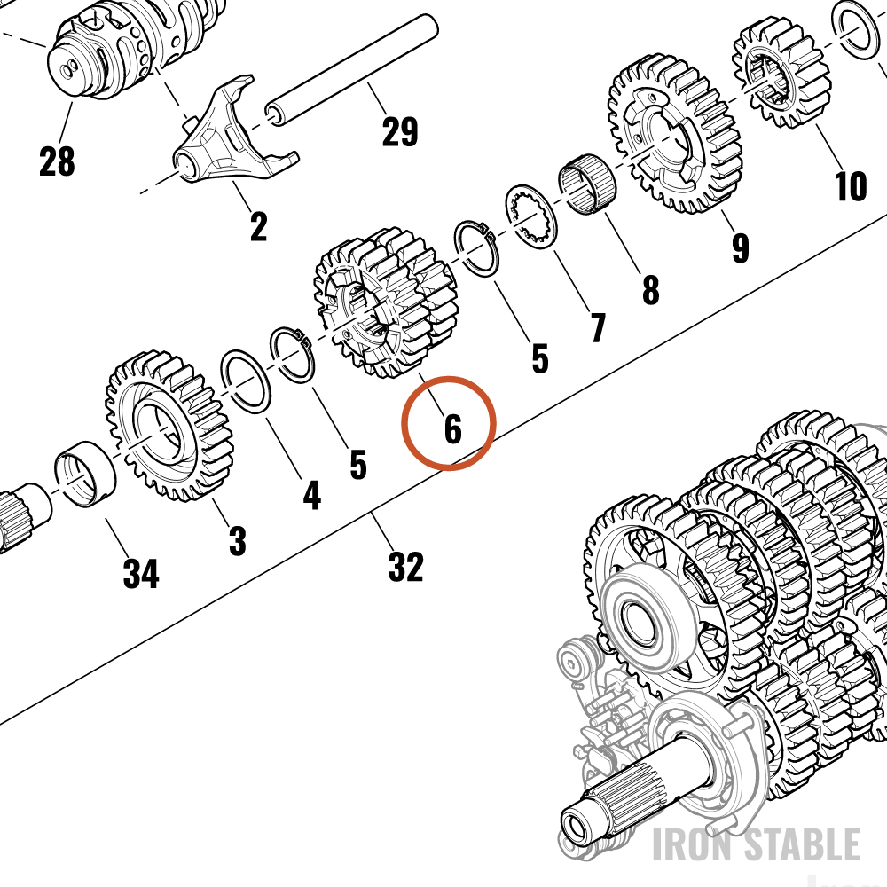 Harley-Davidson Gear, Xmsn, 3rd/4th, Input Shaft