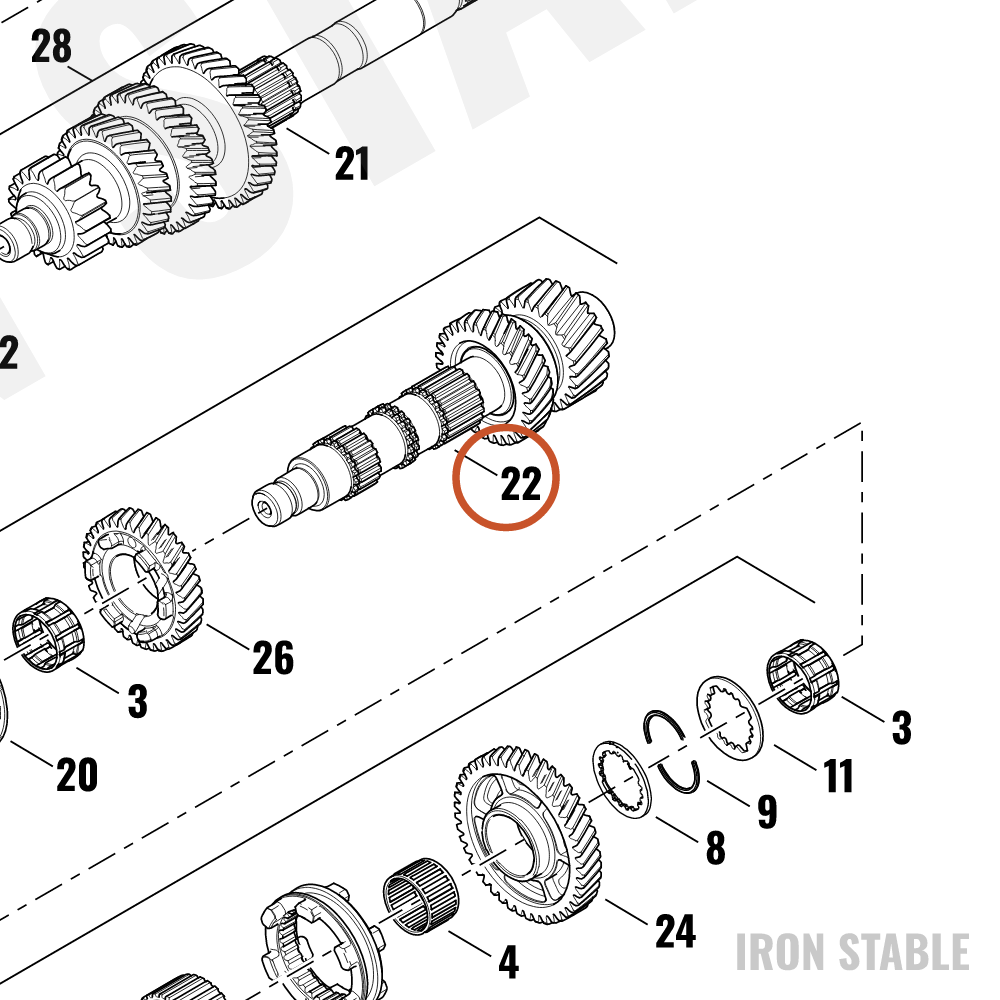 Harley-Davidson Countershaft, Xmsn, Pressfit Ass