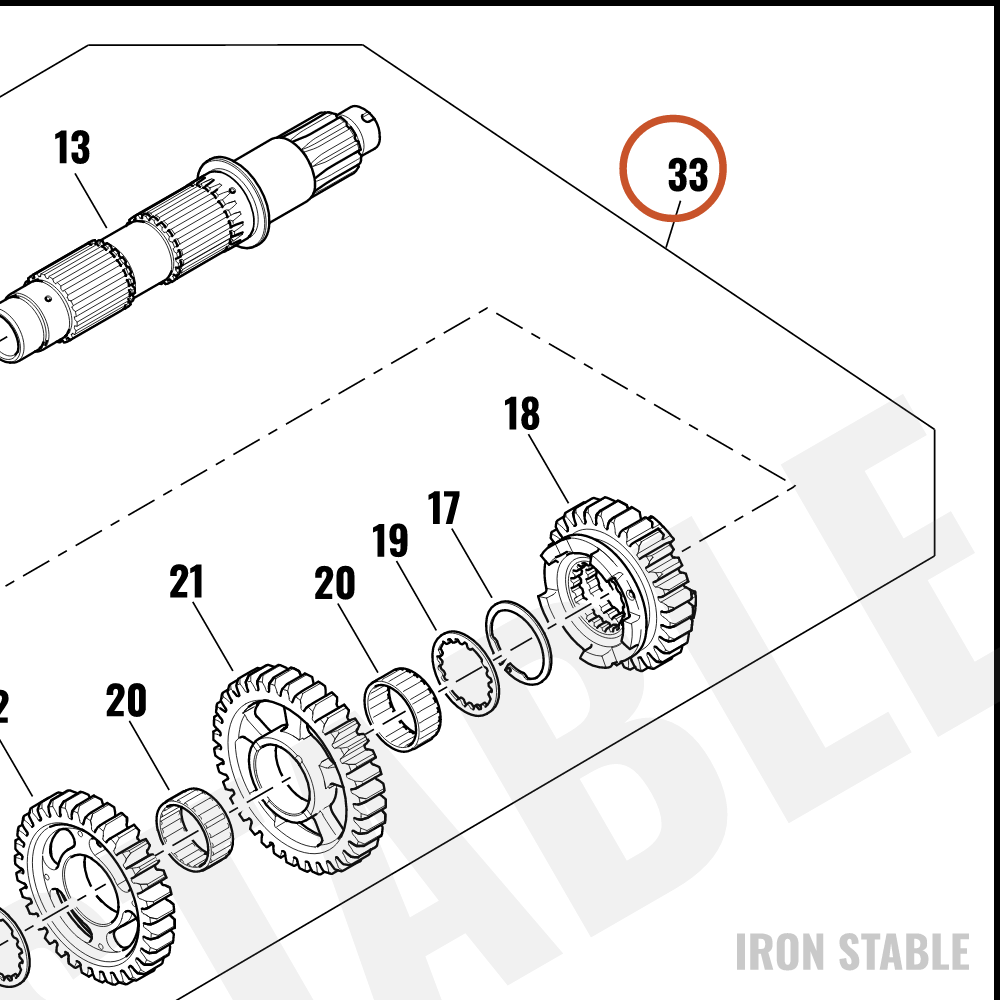 Harley-Davidson Shaft, Xmsn Out, Assembly