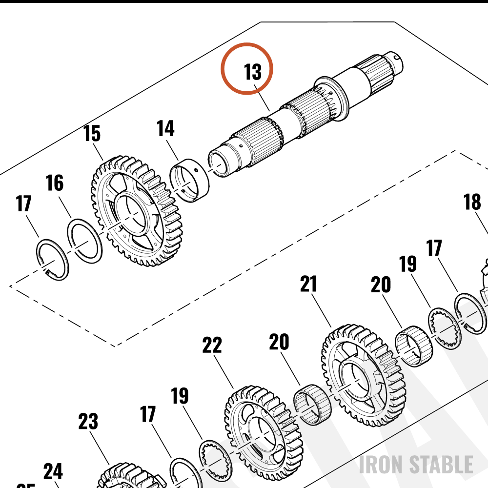 Harley-Davidson Shaft, Xmsn Out, Splined