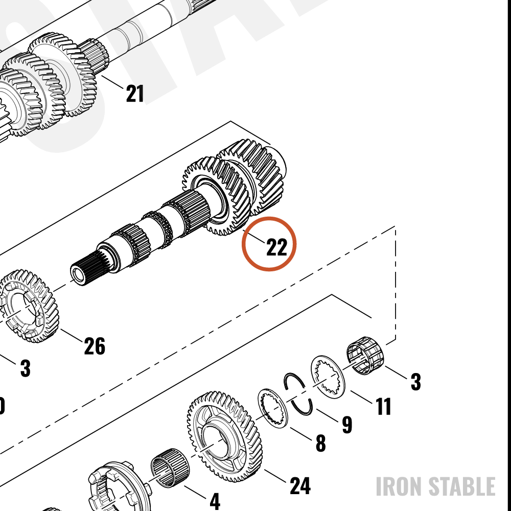 Harley-Davidson Countershaft, Xmsn, Pressfit Ass