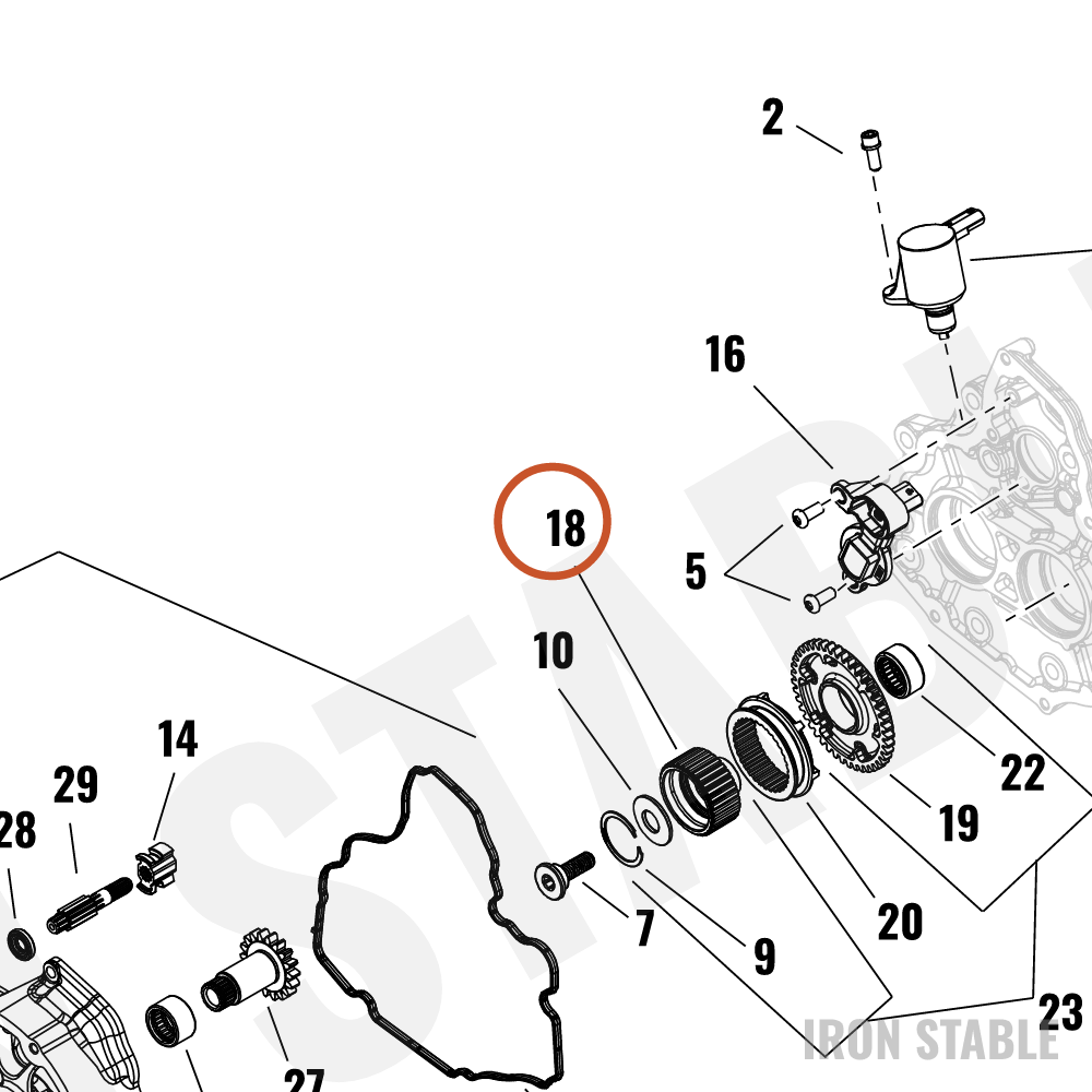 Harley-Davidson Countershaft, Xmsn, Guide Hub, Re