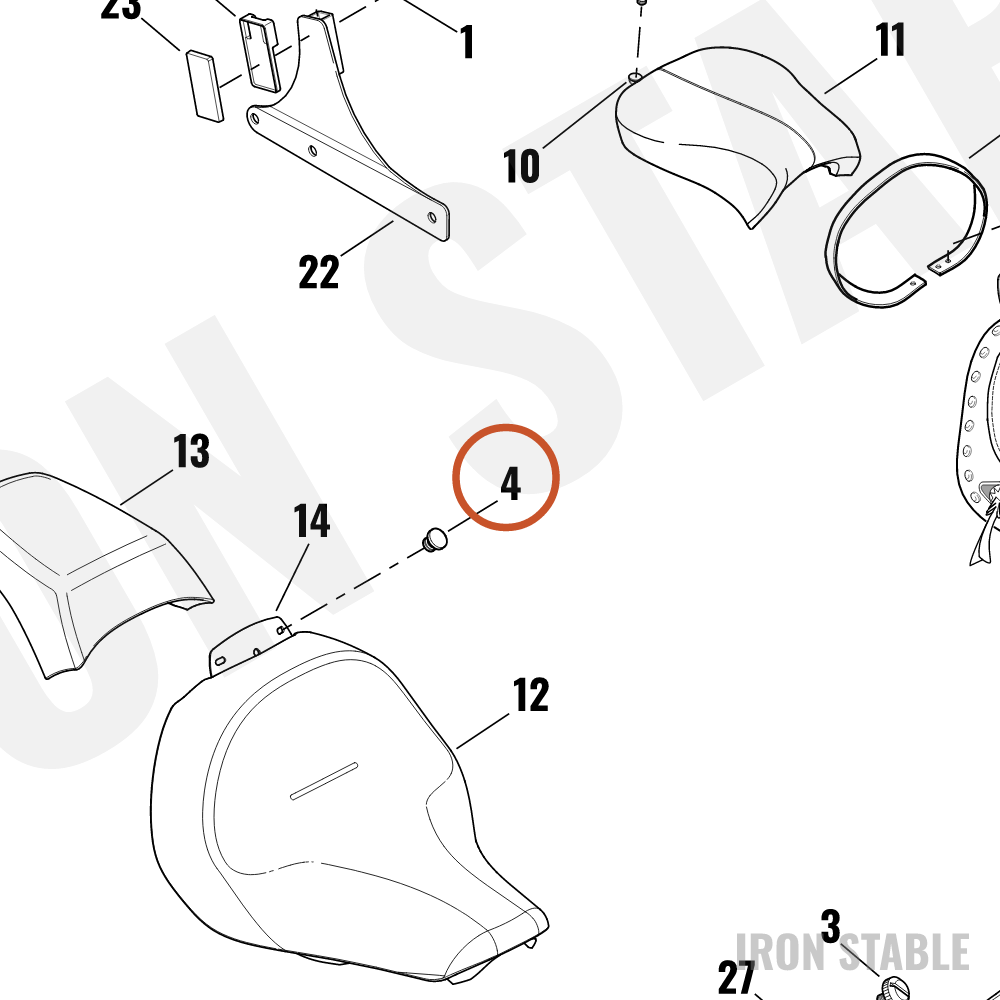 Harley-Davidson Nut, Seat Mounting