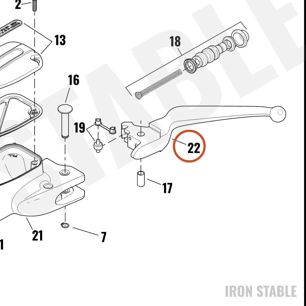 Harley-Davidson Clutchlever Assembly, Chrome