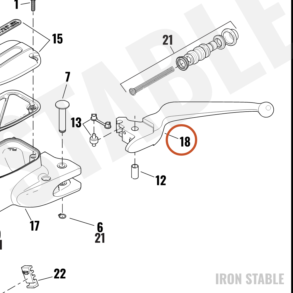 Harley-Davidson Clutch Lever Assembly, Polished