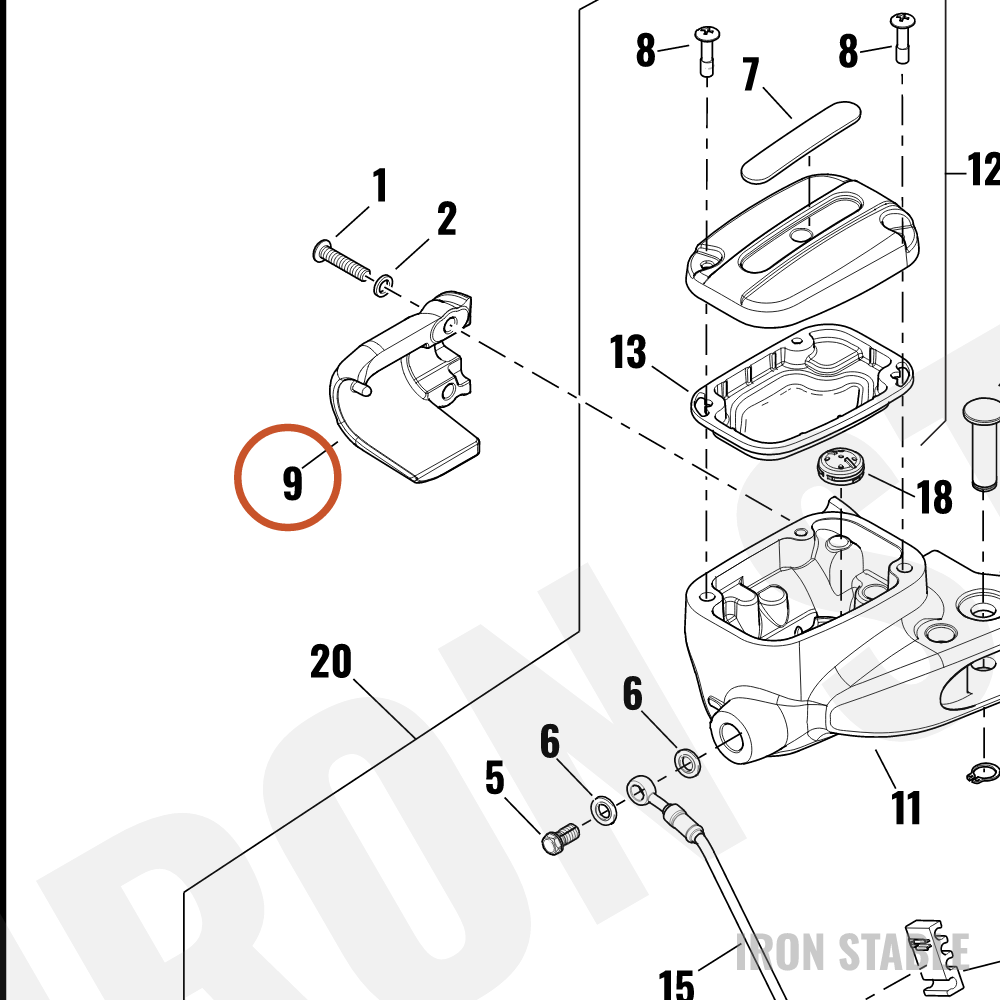 Harley-Davidson Clamp, Master Cyl, Clutch