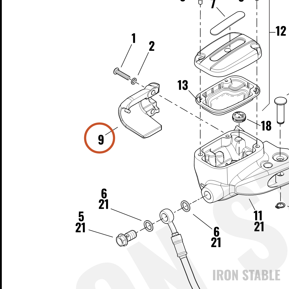 Harley-Davidson Clamp, Clutchlever, Chrome