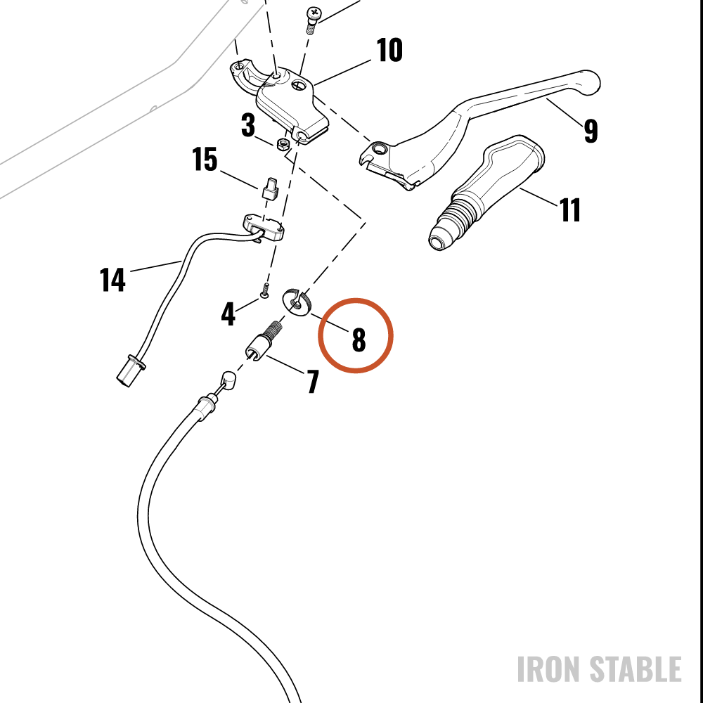 Harley-Davidson Adjuster Nut, Clutch Cable