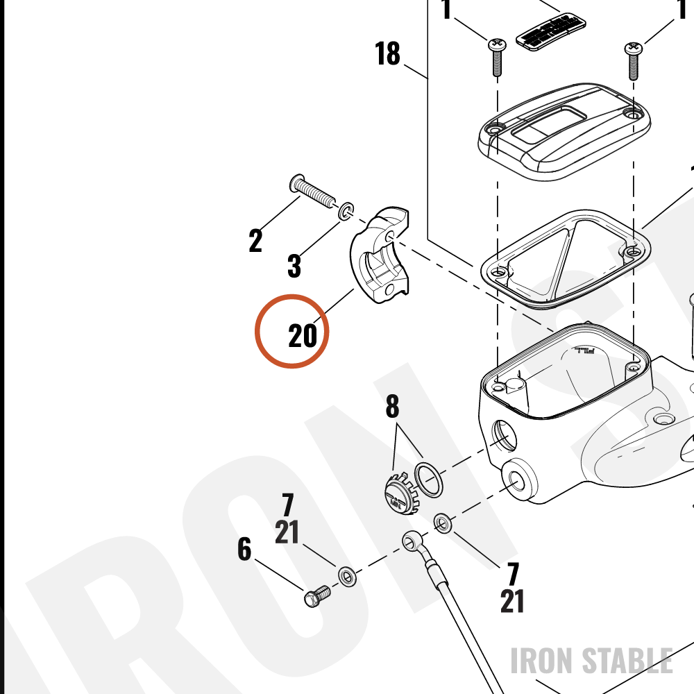 Harley-Davidson Clamp, Cl Lvr Mt, Black