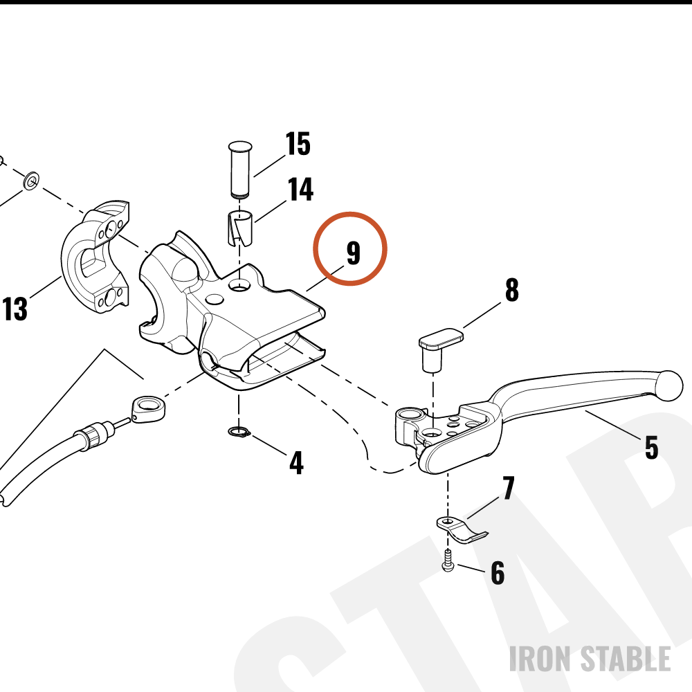 Harley-Davidson Clutch Lvr Sub-Component, Control B