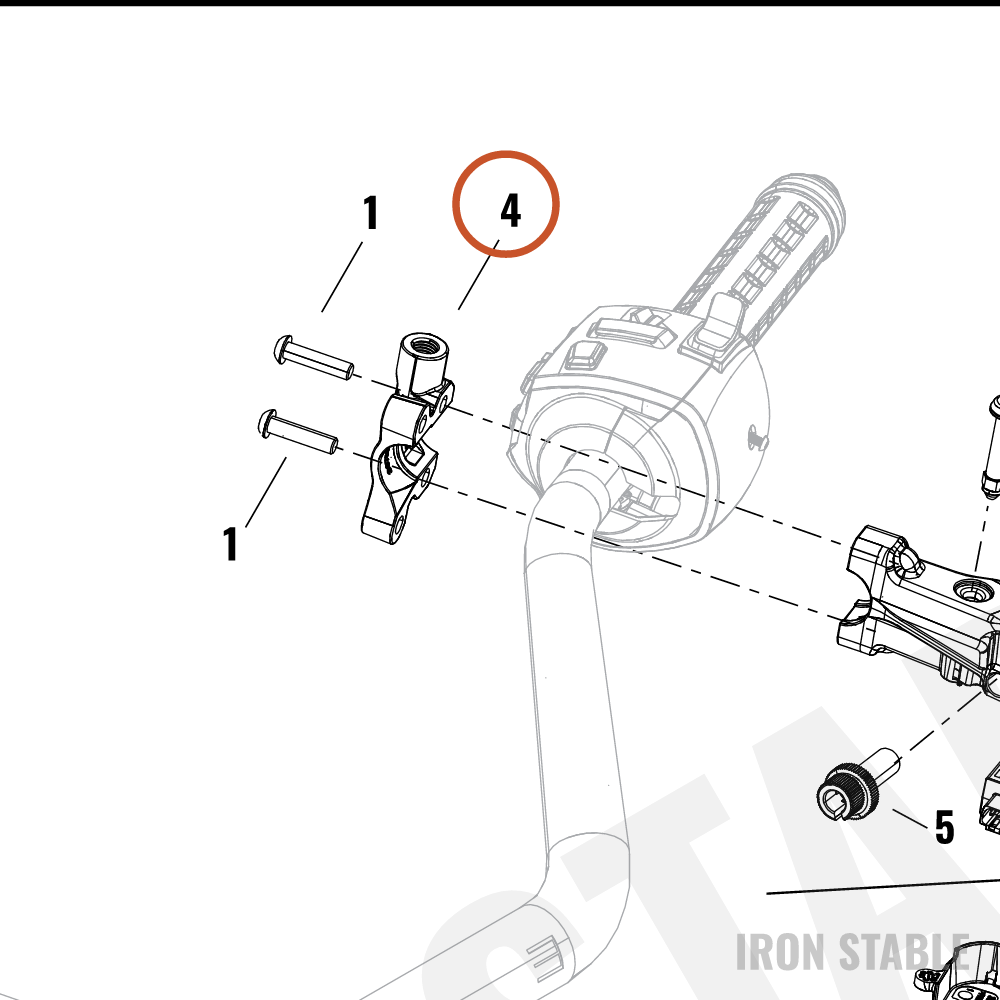 Harley-Davidson Clamp, Cl Lvr Mt, 4 Bolt, Blk