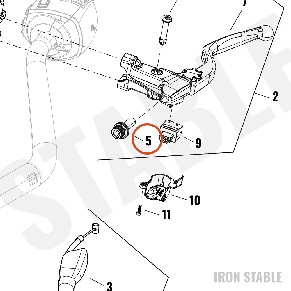Harley-Davidson Clutch Lvr Sub-Component, Cable Adj