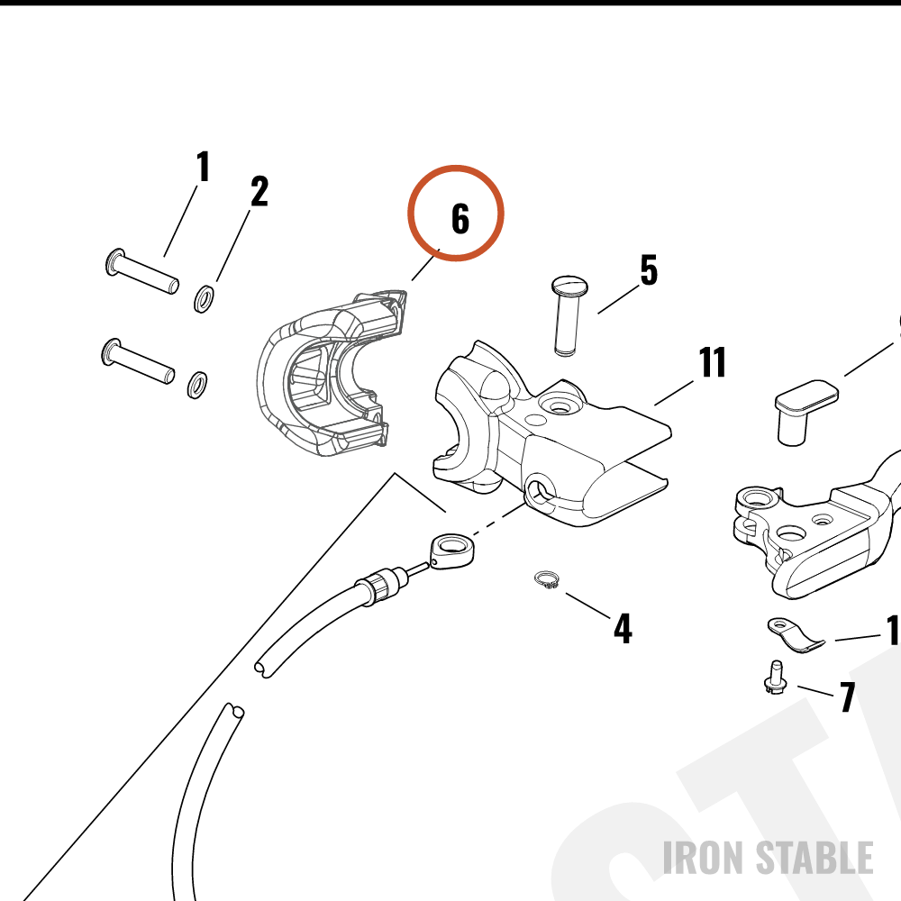Harley-Davidson Clamp, Cl Lvr Mt, 1-1/4, Sblk