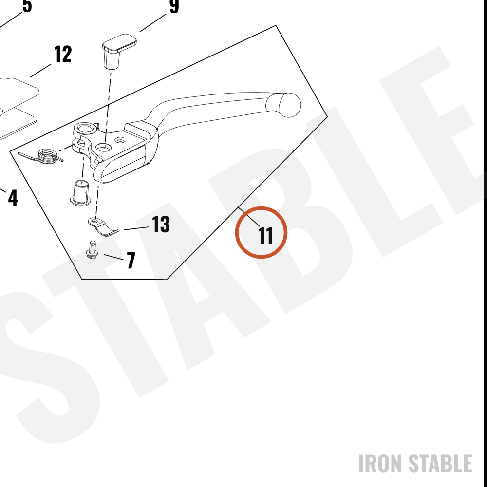 Harley-Davidson Lever, Cl, Forged, Polished