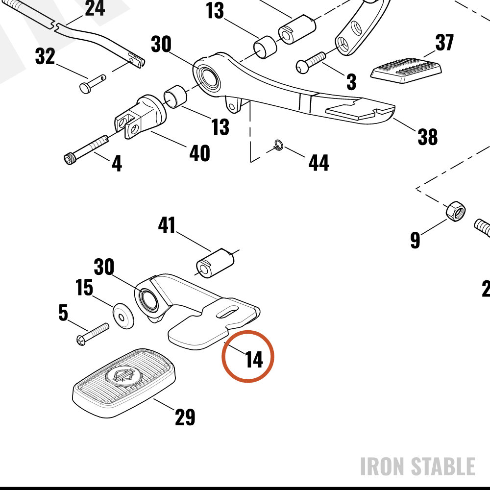 Harley-Davidson Foot Brakelever Assembly