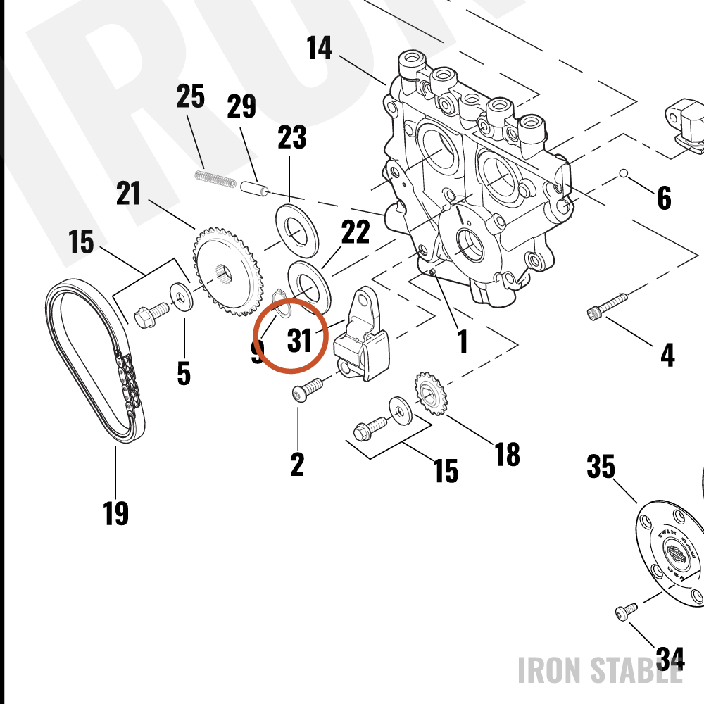 Harley-Davidson Tensioner, Pri Chn, X