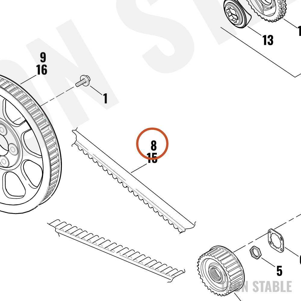 Harley-Davidson Belt, Drive, Secondary, Rr/131t, 1 Wi